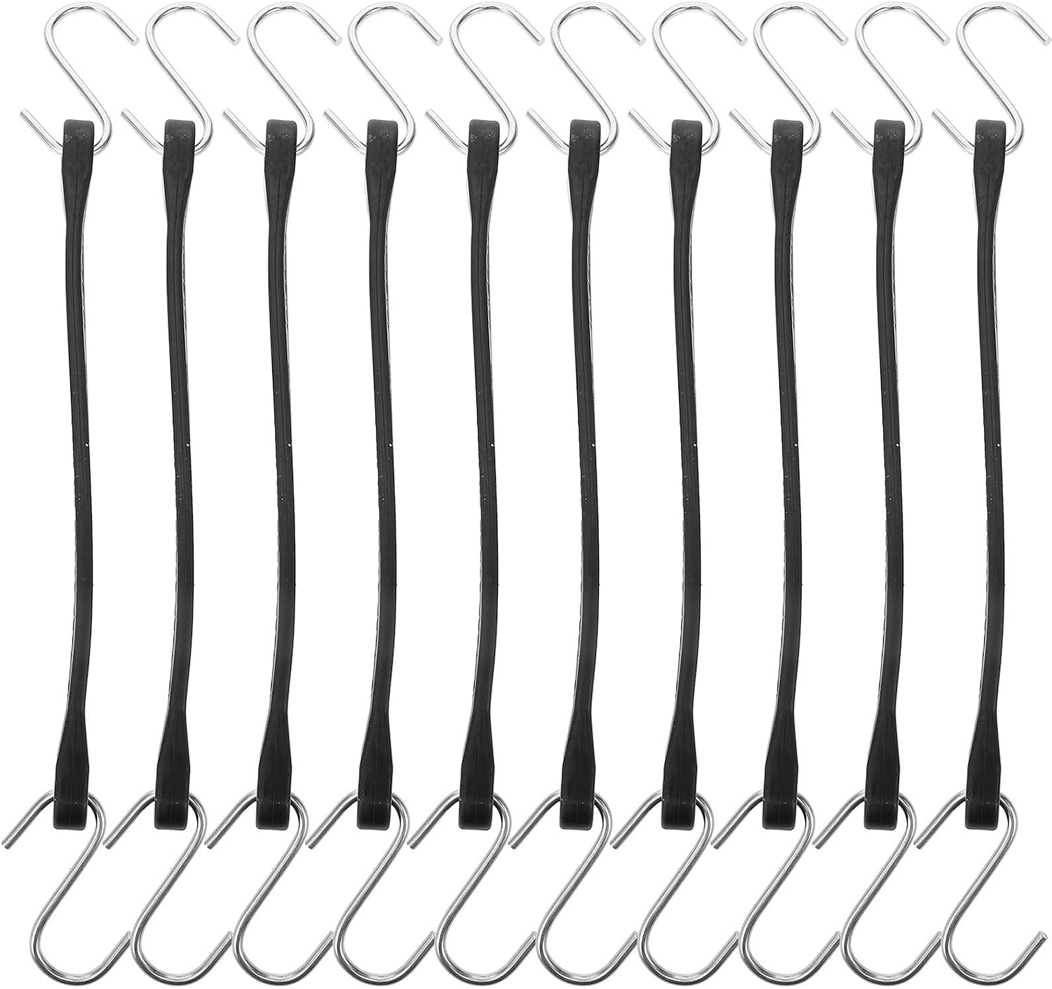 10pcs Elastic Rubber Luggage Fixing Straps with Iron Rings Heavy Duty Bungee Bands for Travel Suitcase Bicycle Motorcycle 10-inch Binding Straps