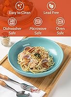 Vista 3 de Sweese 124.003 - Juego de 6 cuencos de porcelana de 30 onzas para pasta, ensalada, colores surtidos