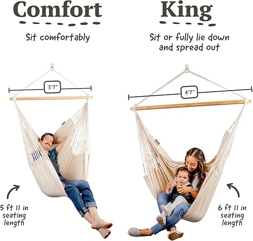 Vista 170 de LA SIESTA - Hamaca de algodón orgánico, modelo Habana Turrón