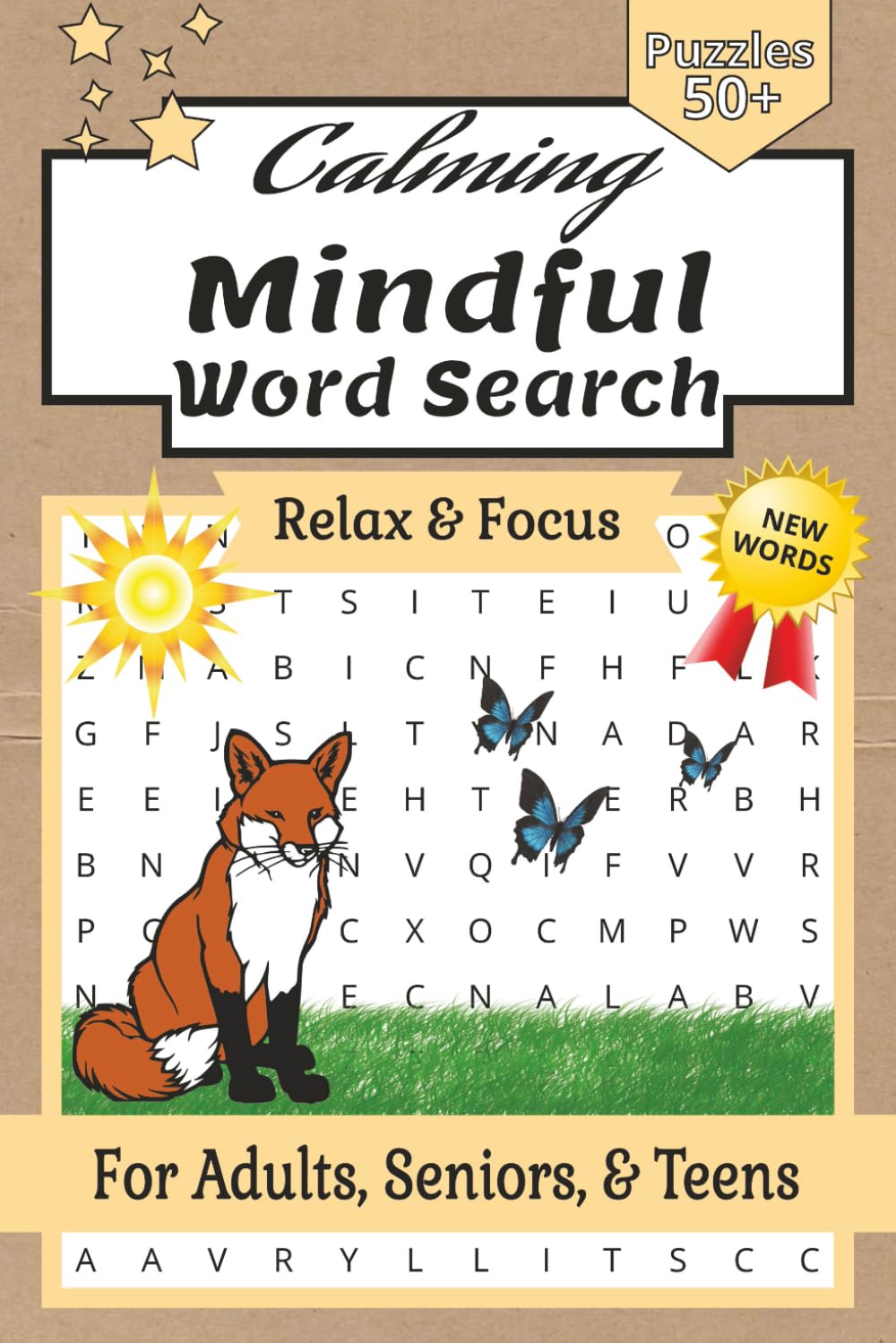 Mindful Calming Word Search Puzzle Book: Calming Puzzles for Relaxation and Anxiety Relief | Relax, Focus, and Calm the Mind | 6x9 Inches, 110 Pages | 50+ Puzzles | Solutions Included