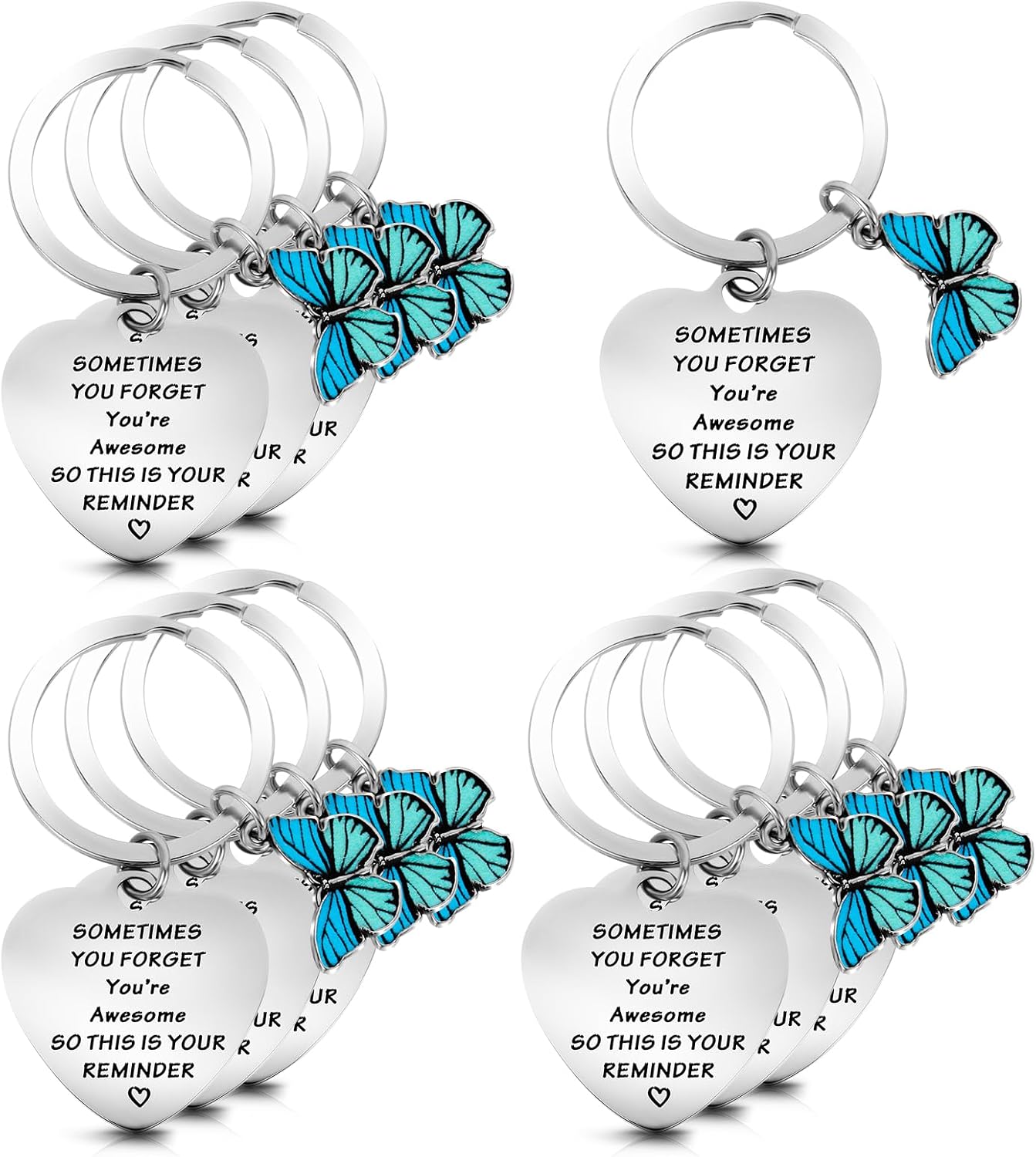 cobee 10 Pcs Inspirational Keychains for Women, Funny Butterfly Keychain Motivational Encouragement Thank You Gifts - Image 8
