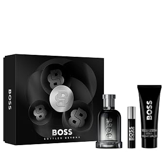 Hugo Boss Bottled Beyond Eau de Parfum 3-Piece Gift Set $213 value - EDP 3.3oz, Shower Gel 3.3oz, Travel Spray 0.33oz - With Notes of Ginger & Leather Long Lasting Fragrance