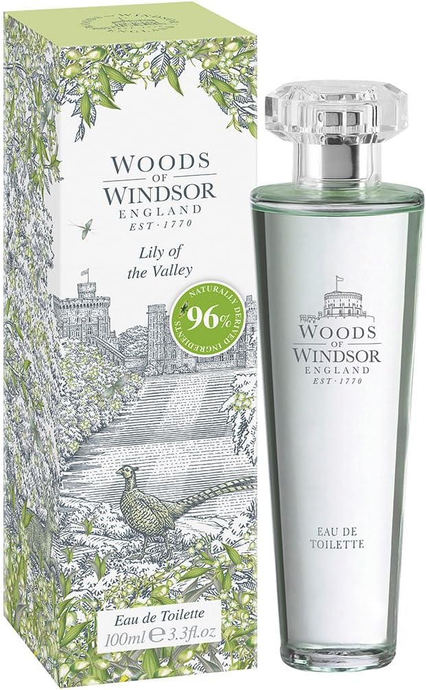 Woods of Windsor Lilly of the Valley Eau De Toilette, Floral Womens Perfume with Notes of Dewy Green Leaves, Geranium Oil and Citrus, Lily of the Valley Scent 100ml