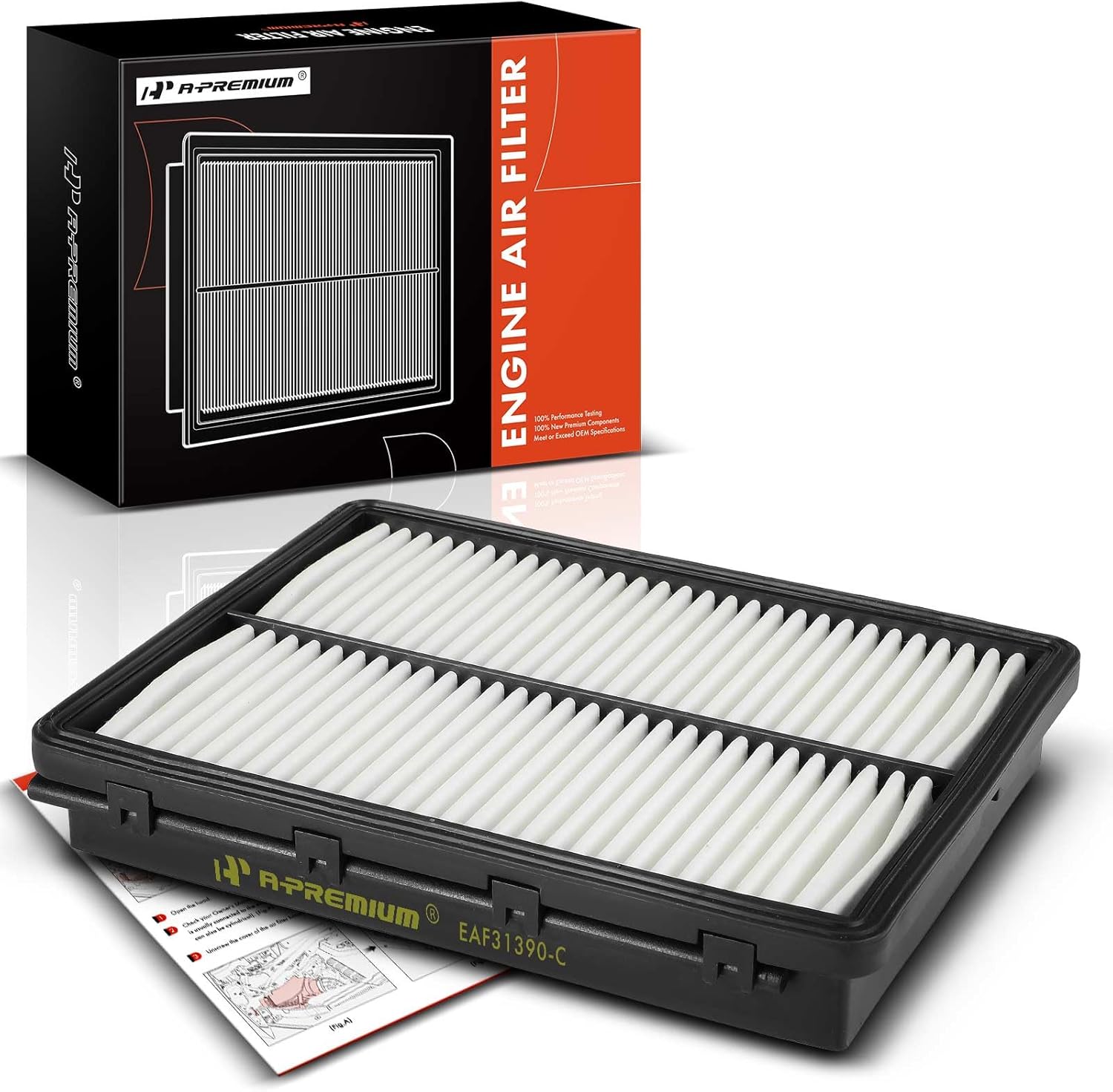 A-Premium Engine Air Filter Compatible with Kia Cadenza 2017 2018 2019 2020, 3.3L, Replace# 28113F6200