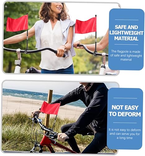Miniatura 8 de BESPORTBLE 2 piezas de mástiles de bandera para niños, poste de bandera para motocicleta, montaje de remolque para soporte de bandera de scooter,