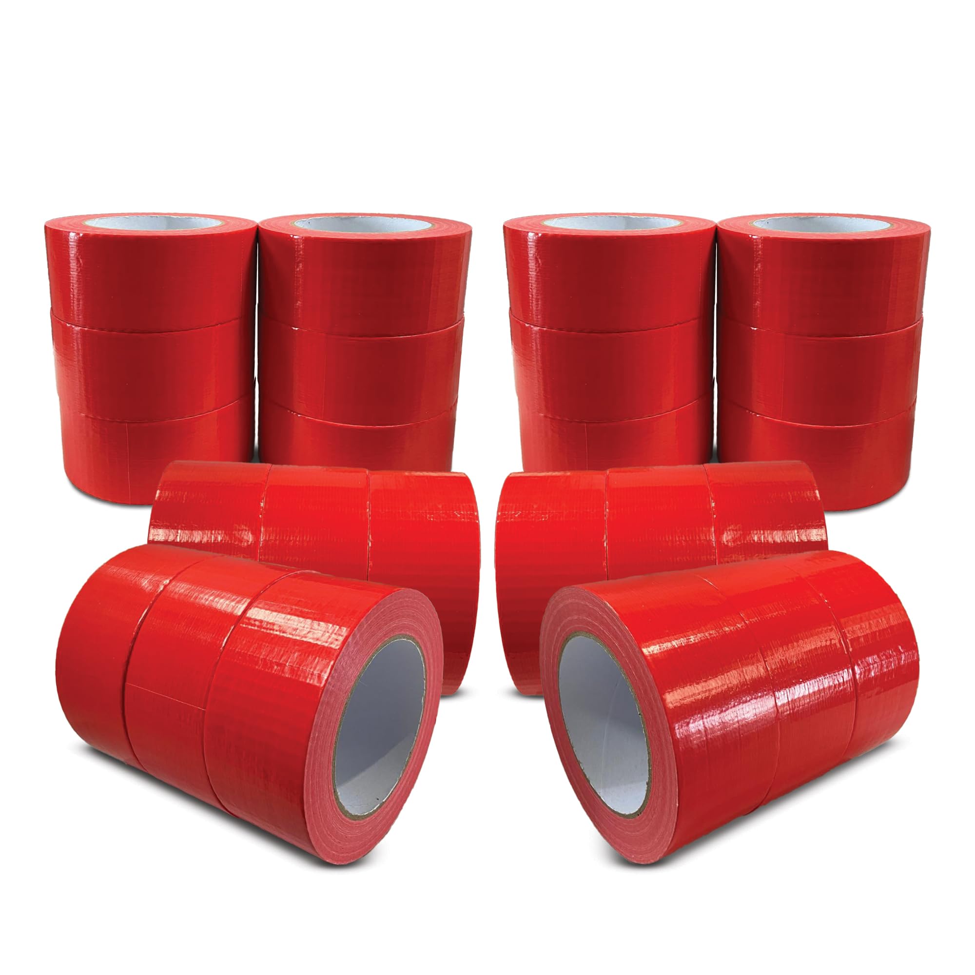 JeeJaan® 24 Rolls of Red Duct Tape 50mm x 50m Heavy Duty Gaffer Tape for Electrical Plumbing and Outdoor Use Strong Waterproof Adhesive Ideal for Sealing Fixing Wrapping and Repairing — image 1