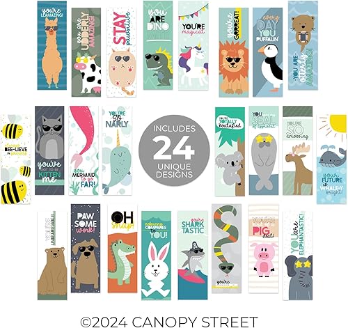 Miniatura 8 de Marcapáginas de agradecimiento moderno, juego de 24 marcapáginas motivacionales edificantes a granel, 2 x 6 pulgadas, papel brillante inspirador de