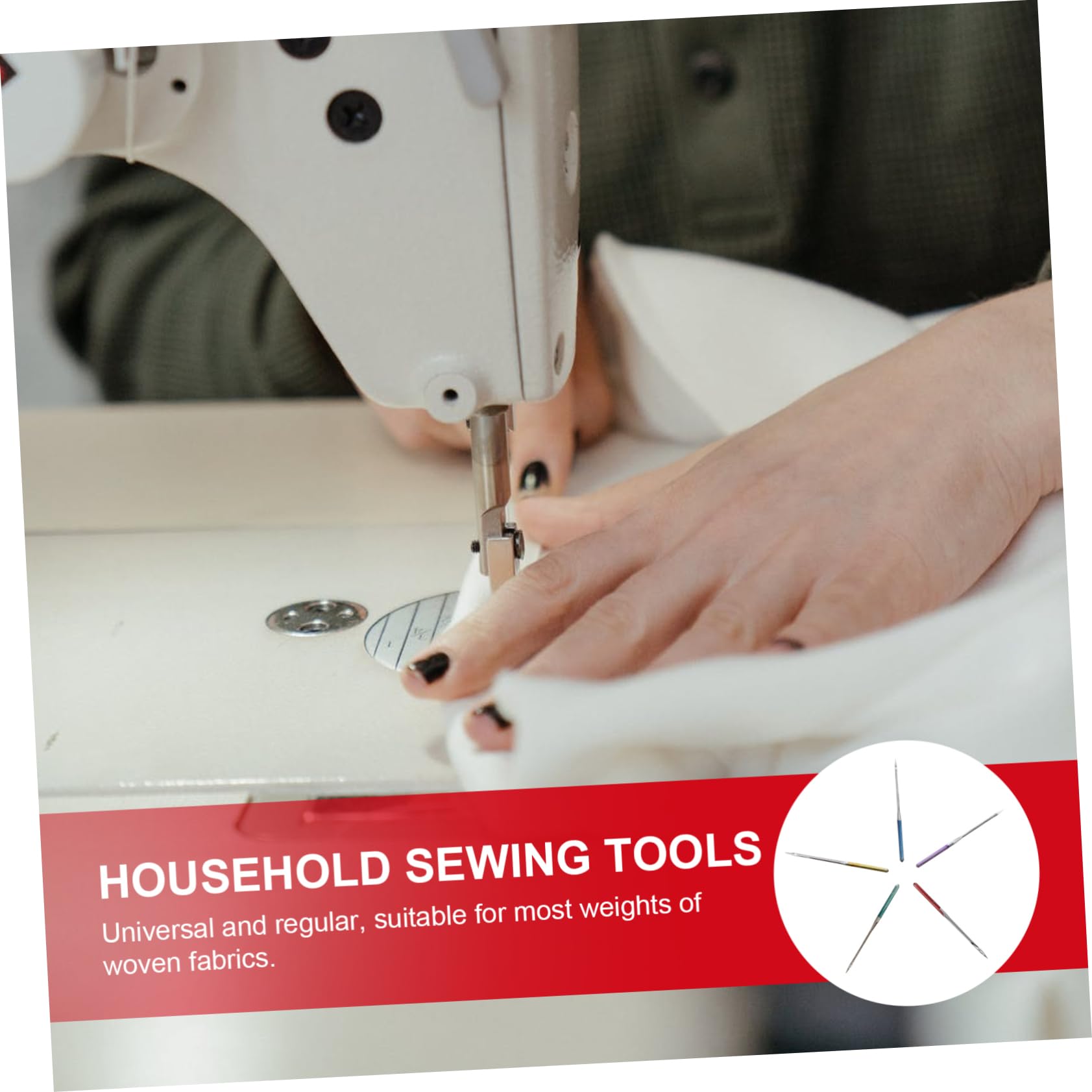 GARIOUANS 50 Agujas de Coser para Máquina, Aplicables para Telas Tejidas y Elásticas, Material Metálico Ligero para Costura Doméstica y Prendas como Jeans y Camisas