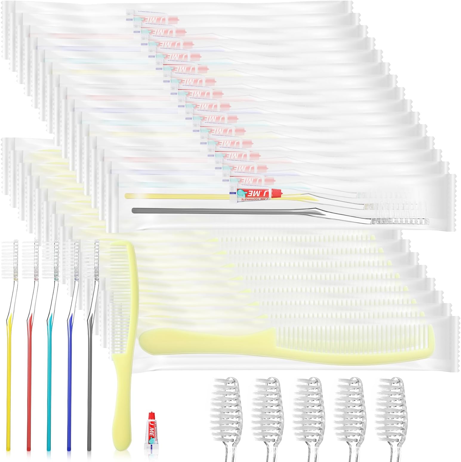 20 Sets Disposable Toothbrushes with Toothpaste and Comb