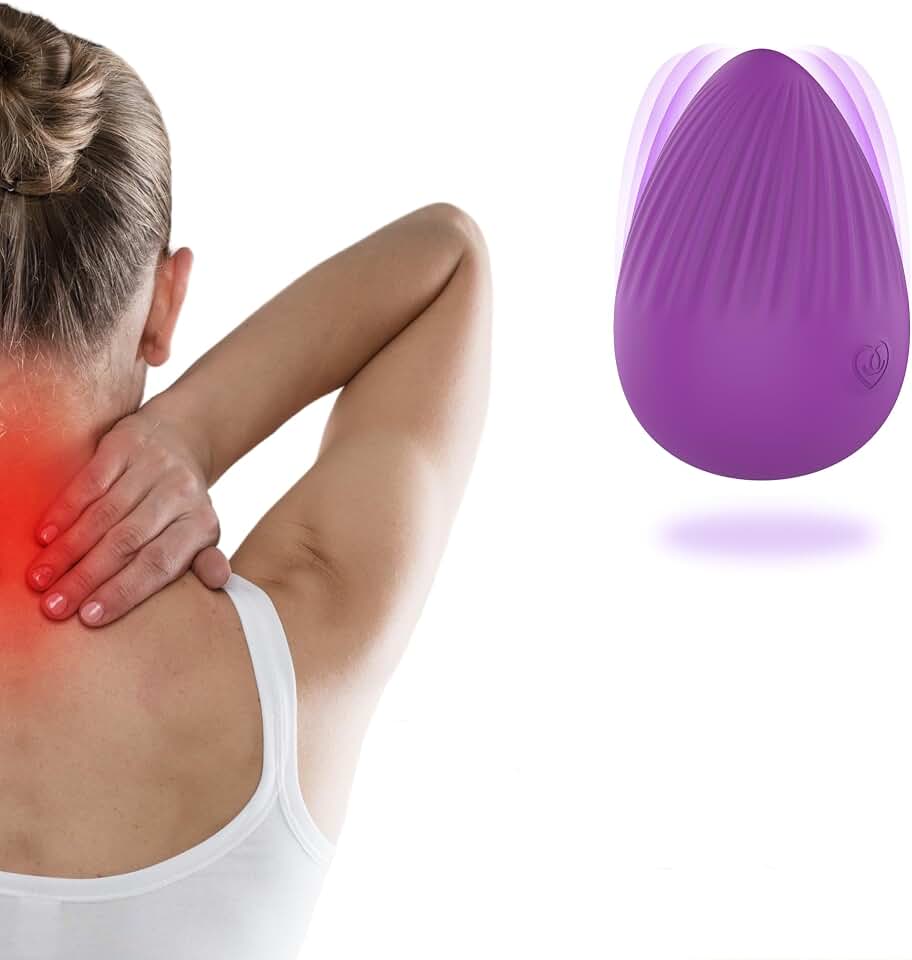 Massage Ball for Myofascial Release, Handheld Portable Electric Massage Tool, Joint Trigger Point Therapy, Jaw Muscle Knots and Yoga Therapy, Pain Relief and Muscle Recovery.（Purple）