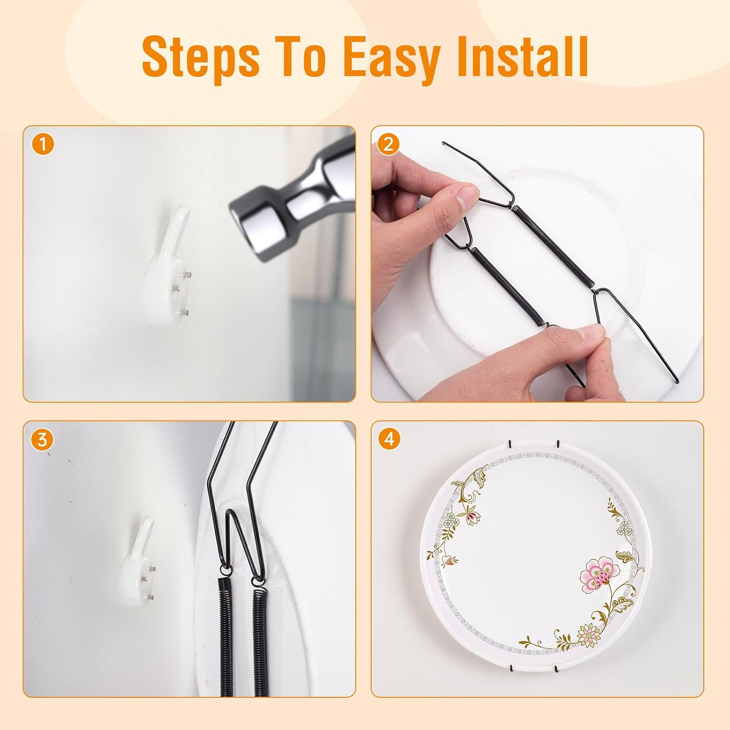 Bilillo Plate Hangers Black for 4.5-5.5" Plates 3 Pack