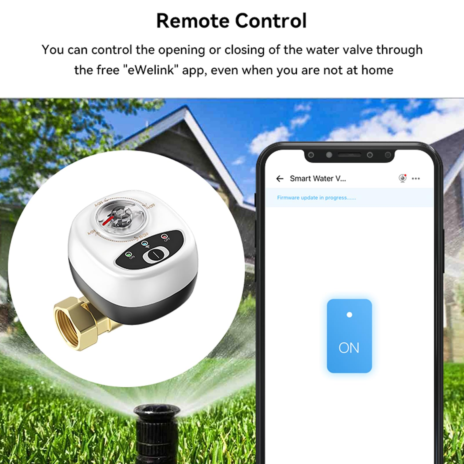 Valvola WiFi EWeLink, interruttore automatico, rubinetto intelligente, impermeabilità IP65, telecomando wireless tramite app, compatibile con Assistant e Salute per