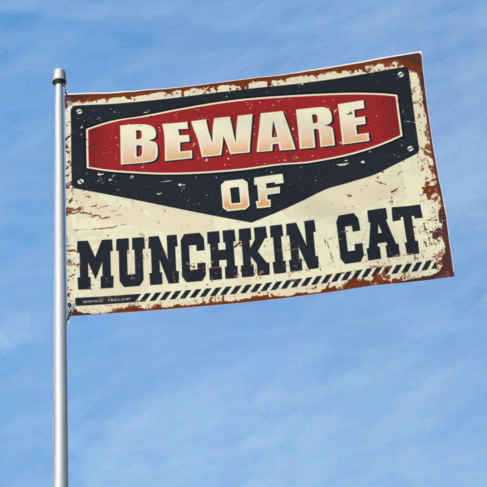 Drapeau chat Munchkin habillage mural garage 152x244