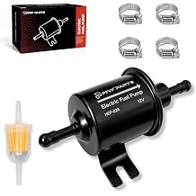 12V Electric Fuel Pump 2.5-4Psi Inline Low Pressure Gas and Diesel Transfer Pump Universal for Cars, Lawn Mowe, Carburetor, ATV, Motorcycle, Generator HEP-02A