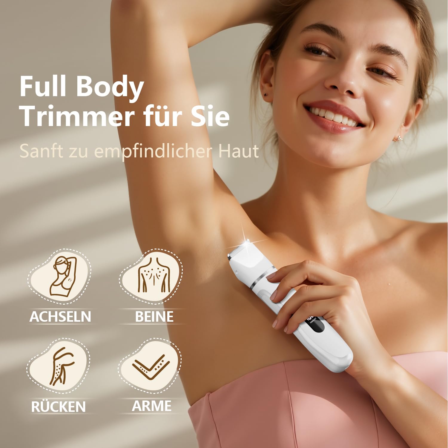 Intimrasierer für Frauen, Rasierer Damen Intimbereich Sanft, 2 in 1 Elektrischer Damenrasierer, Bikini Trimmer Wasserdicht für Körper Gesichtshaare, Damen Rasierer, Präzisions-Trimmer