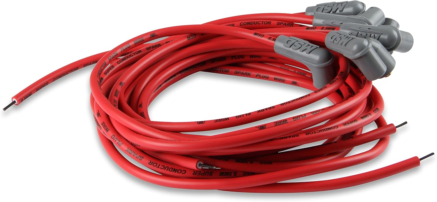 MSD 31239 Super Conductor Spark Plug Wire Set 8 Cyl 90°: Plug, Socket/HEI Cap