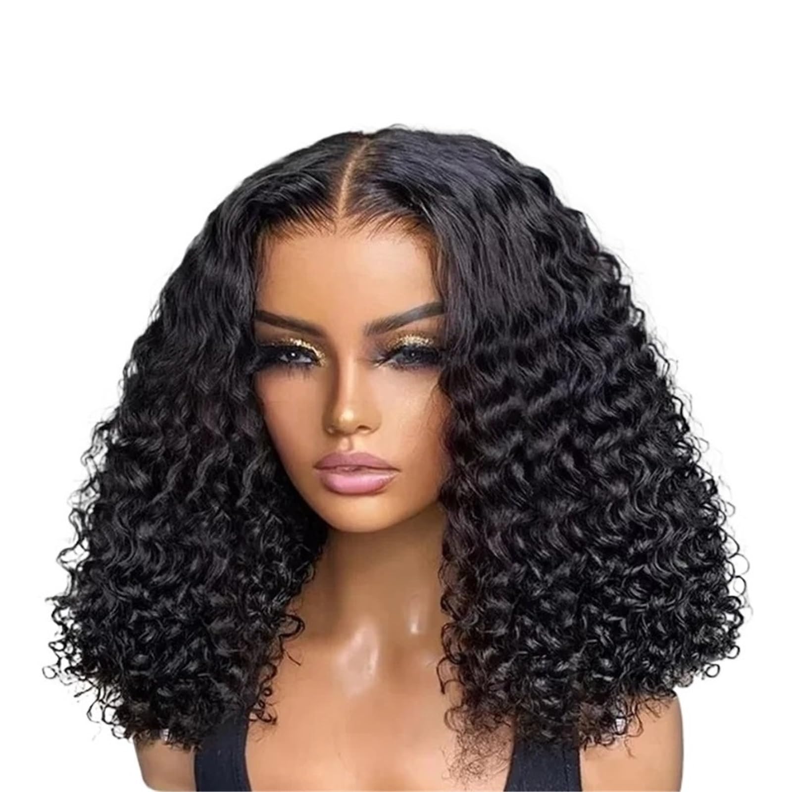 Mujer Pre corte ningún cabello humano de la peluca sin pegamento rizado las pelucas onda agua 7x5 del pre desplumado(10inches)