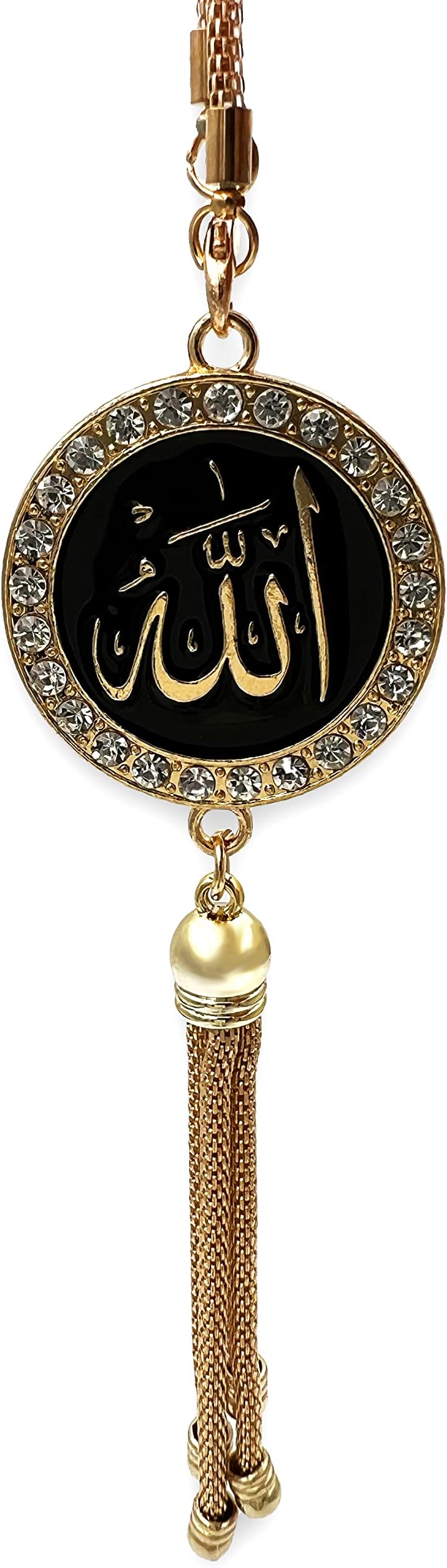 Islam Car Rear Mirror Hangers - Allah Muhammad Islamic Al-Quran Ramadan Eid Muslim Car Décor Hanging Charm Decor Interior Accessories (Gold)