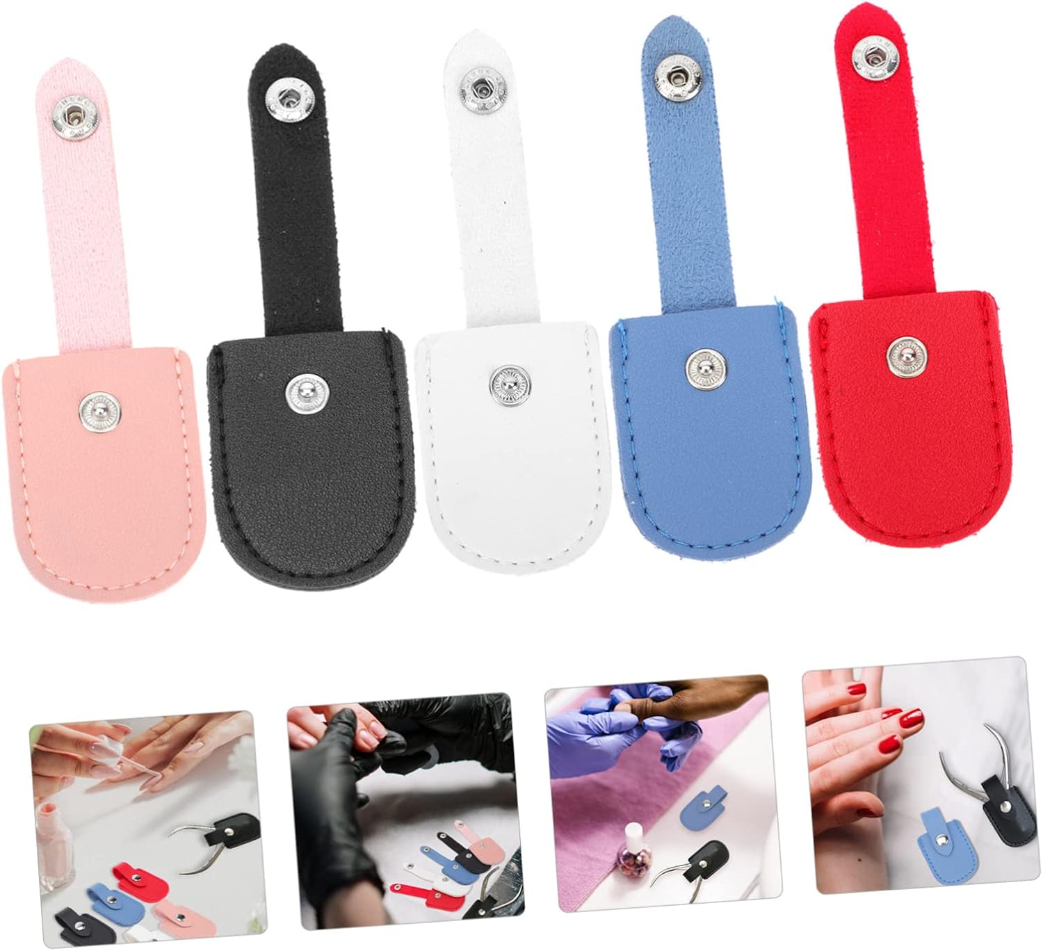 OUNONA 5Pcs Manicure Nipper Protective PU Covers Durable Cuticle Scissor Protectors for Nail Salon Use Convenient Nail Care Tool Sharing