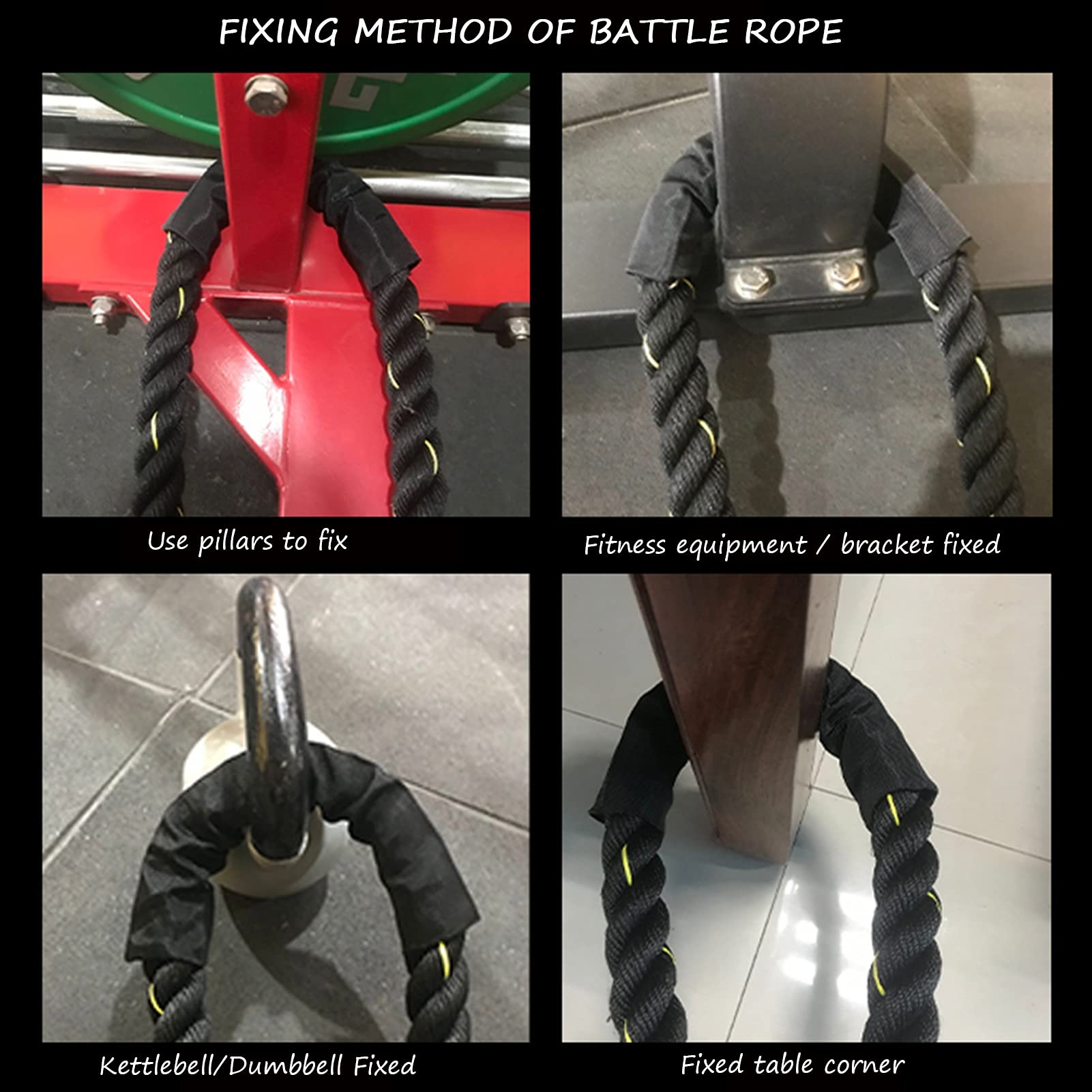 Battle Rope Corda per Esercizi Fitness per Adulti, Corda per Onde di velocità per Esercizi A Casa E in Palestra, Corde Slam Heavy Duty Ideal per Bruciare Calorie E Grassi, per Interni Ed Esterni