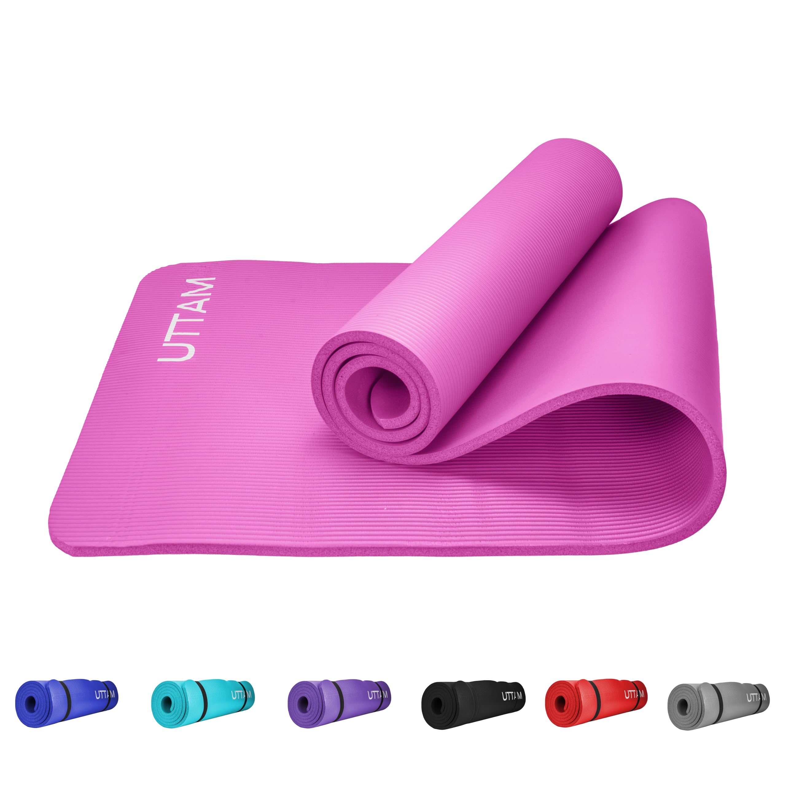 Yoga Mat - Multi-Purpose Extra Thick NBR Foam Exercise Mats, Suitable for Stretching, Pilates, Resistance Workout & Therapy, Home & Gym Equipment Accessory for Men Women Kids- 183X60CM