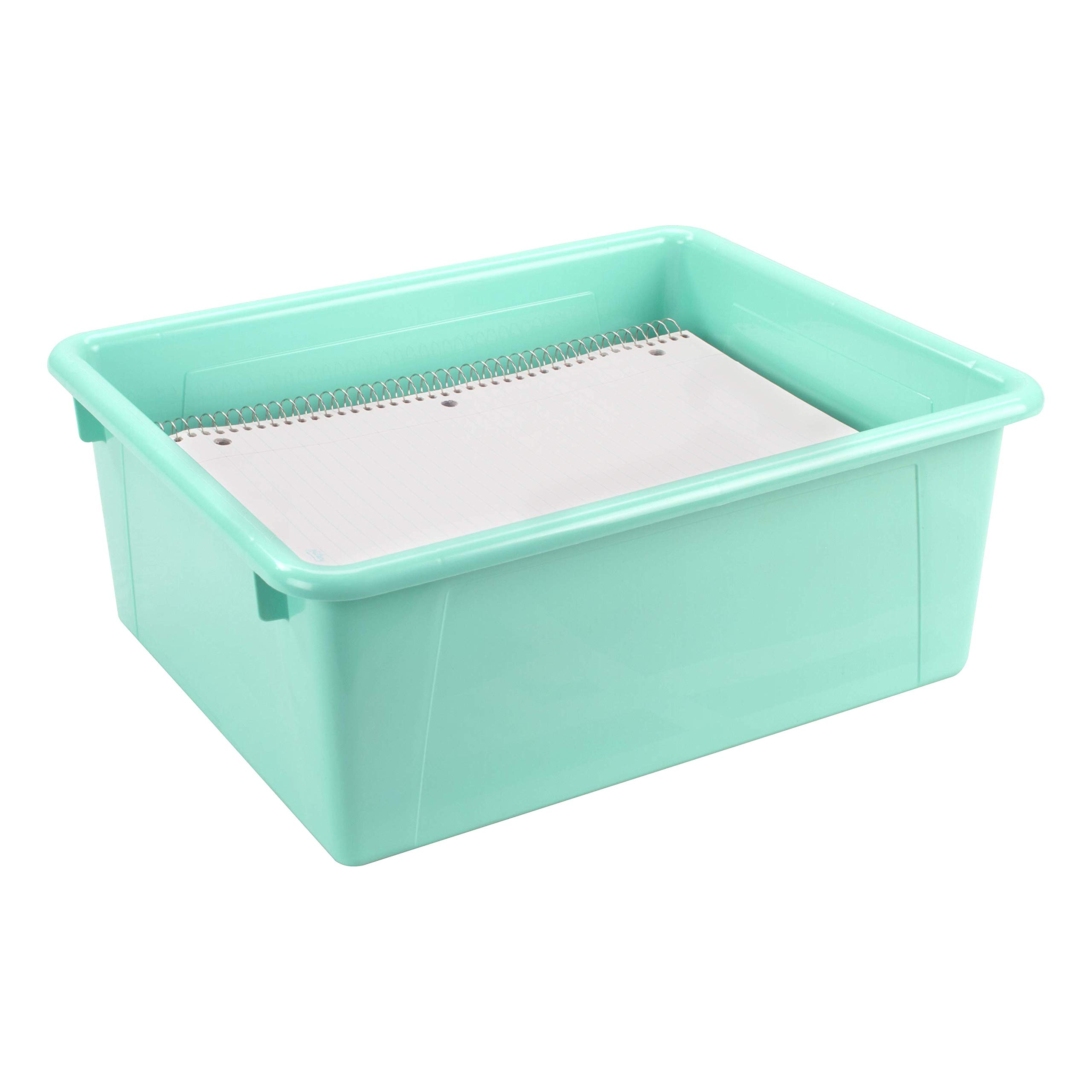 Storex Vassoio profondo formato lettera, organizer per classe, ufficio e casa, color foglia di tè, confezione da 5 (62529A05C)