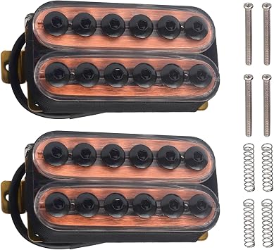 SAPHUE معدن قابل للتعديل ملف مزدوج الغيتار الكهربائي التقاط Humbucker Punk Neck / Bridge Pickup شفاف