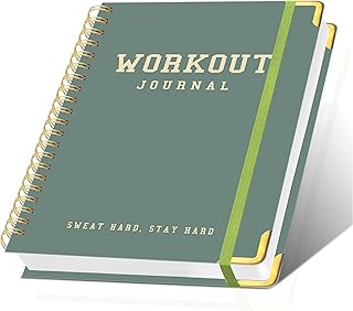 Kamoy Fitness Workout Planner for Women & Men, A5(7.4" x 9.4") Workout Log Planner for Track Gym & Home Workouts, Track Progress, Achieve Your Wellness Goals - Green