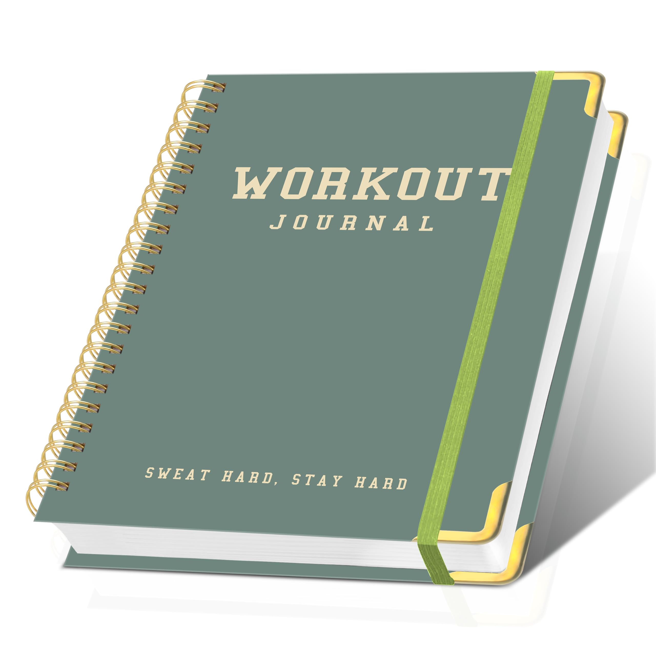 Gym Log Book (A5) - Hardcover Workout Journal Fitness Tracker(152 Workouts) Planner for Men & Women, Workout Log Book for Tracking Gym & Home Workouts, Monitoring Progress, Green