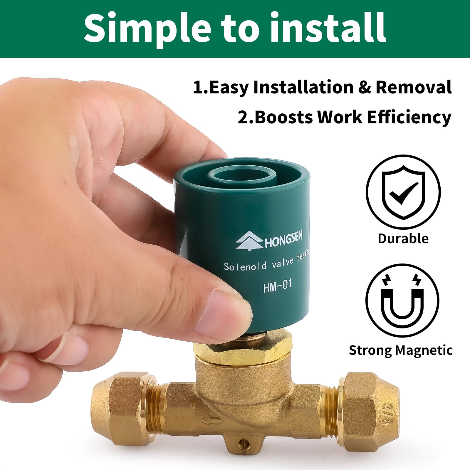 Válvula solenoide magnética HM-01 probador de válvula solenoide para HVAC, almacenamiento en frío y reparación de sistemas de aire acondicionado central
