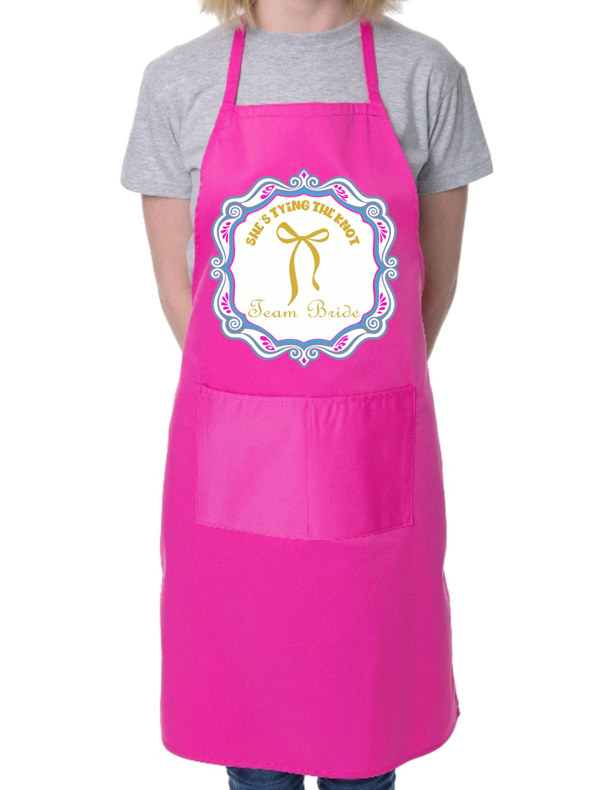 Print4U She's Tying The Knot Team Bride Apron Wedding Hen Party Gift Fun Gift Pink