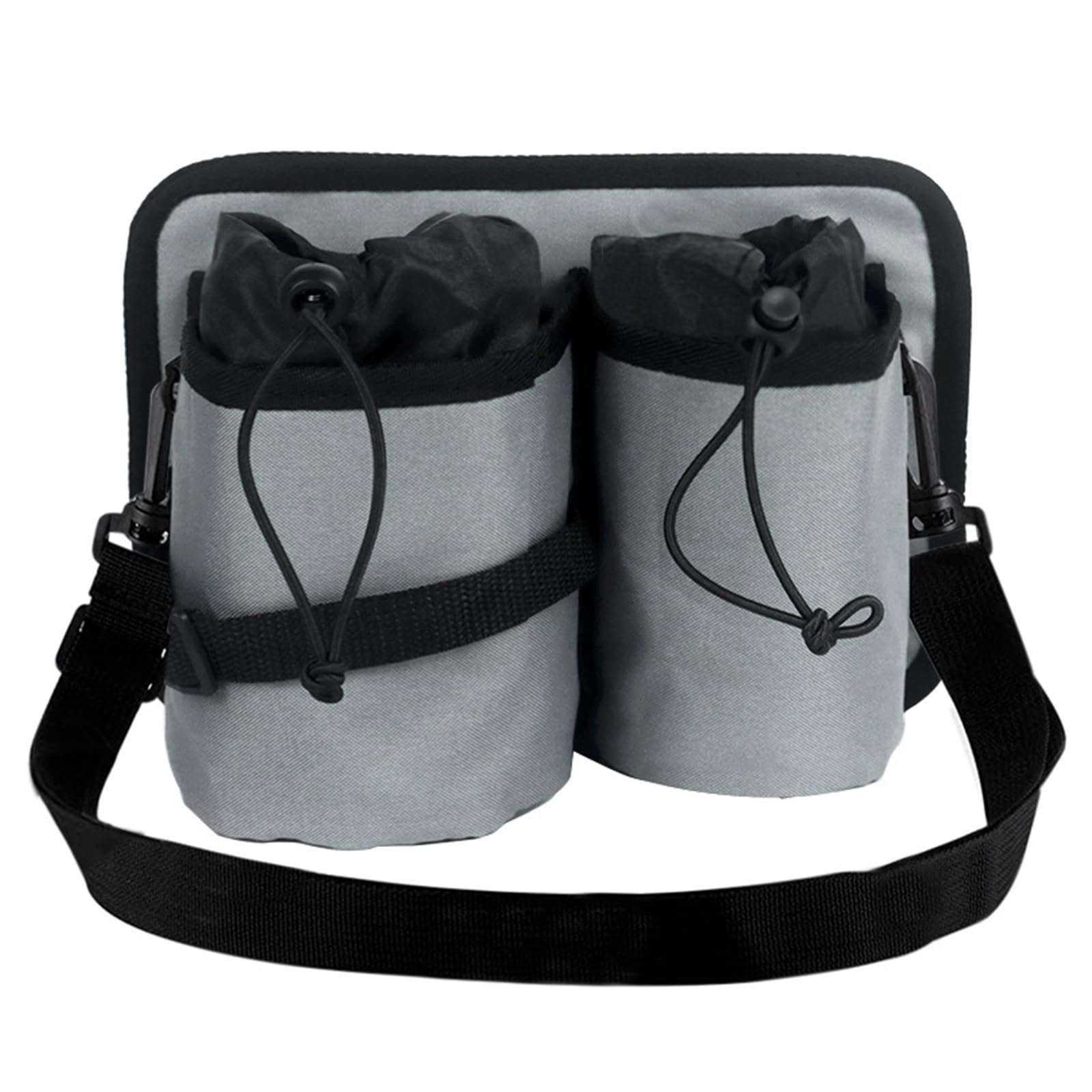 2 Compartment Luggage Cup Holder with Adjustable Strap Travel Drink Bag Fits Roll Suitcase Handles for Flight Attendants Travel Accessories Gifts (Gray) (style4)