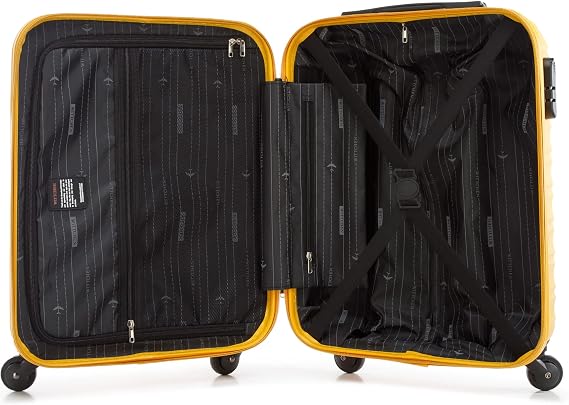 WITTCHEN Groove Line Suitcase, Luggage, Trolley, Travel Case, Yellow, Cabin suitcase, Cabin suitcase