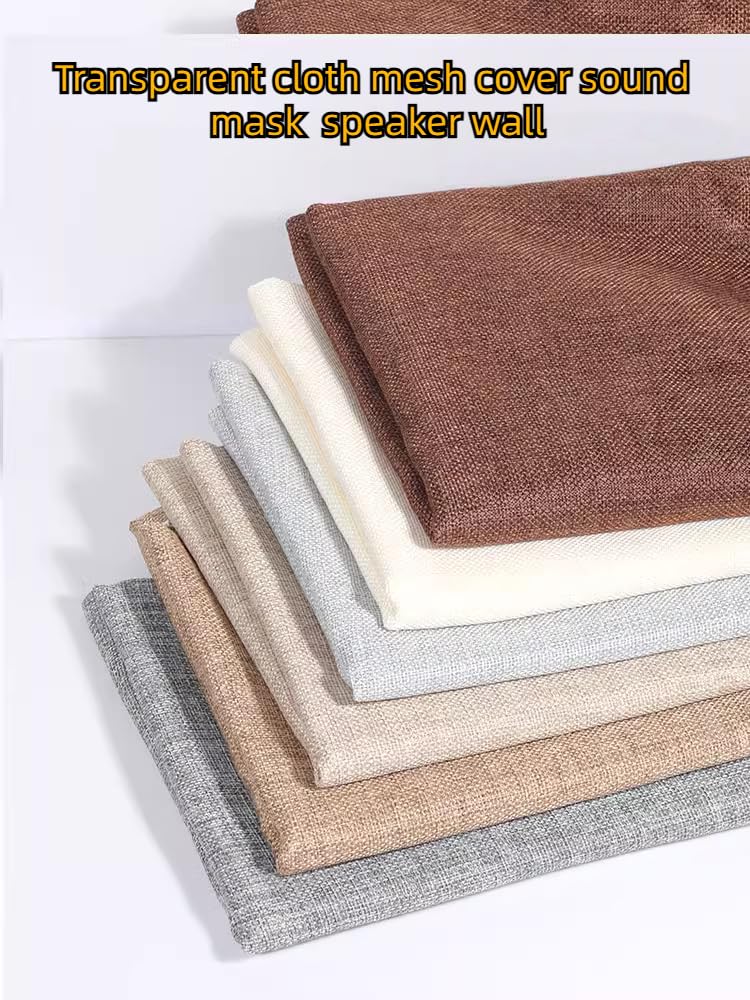 Tkanina przeciwpyłowa do maskownic głośników, Tkanina na osłonę głośnika Przezroczysta siateczka Imitacja lnu Wielokolorowa(Coffee color)