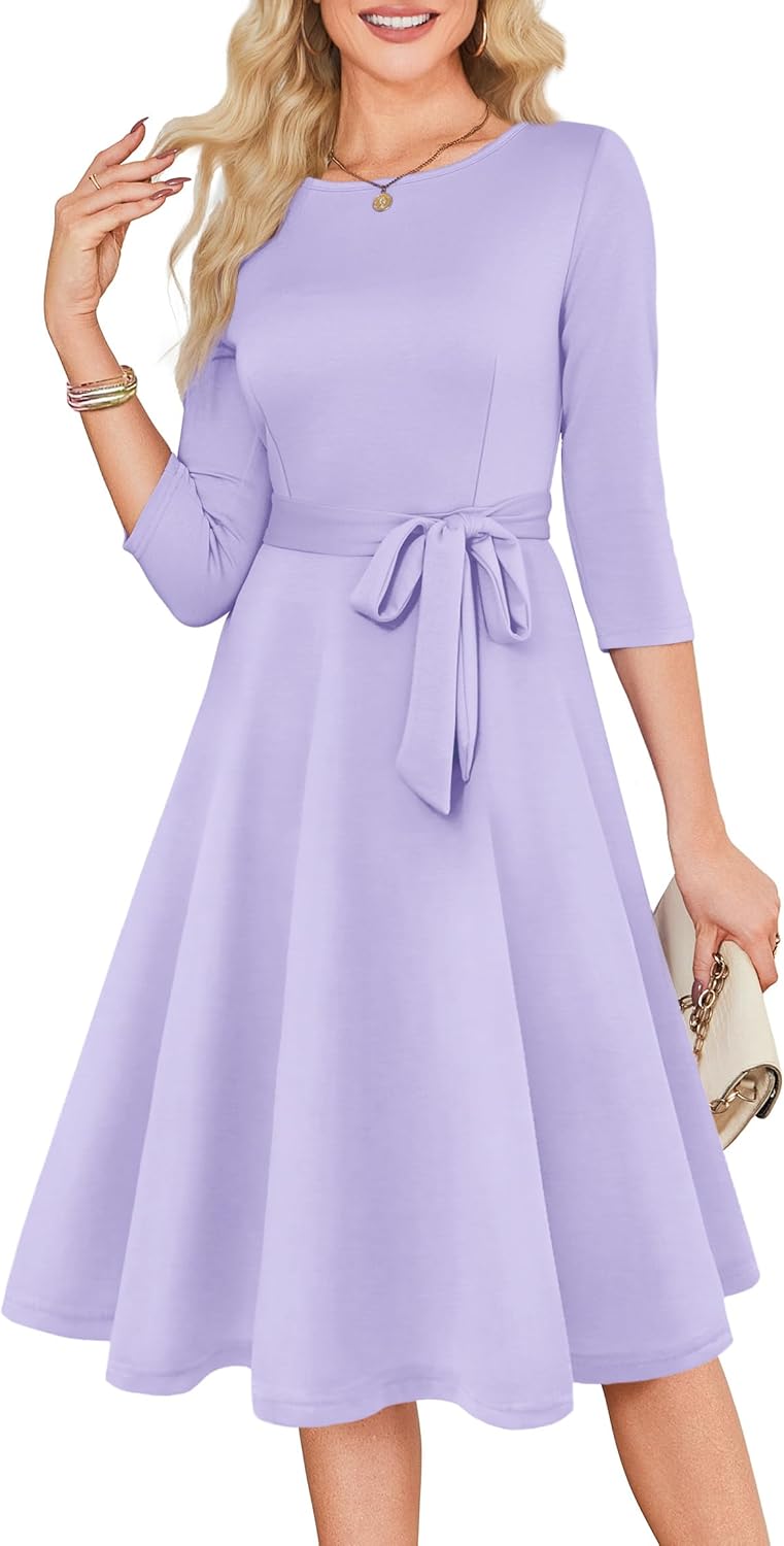 RUMIA Women's Cocktail Dresses 3/4 Sleeve Vintage Wedding Guest Dress (XS-3XL) - Image 2