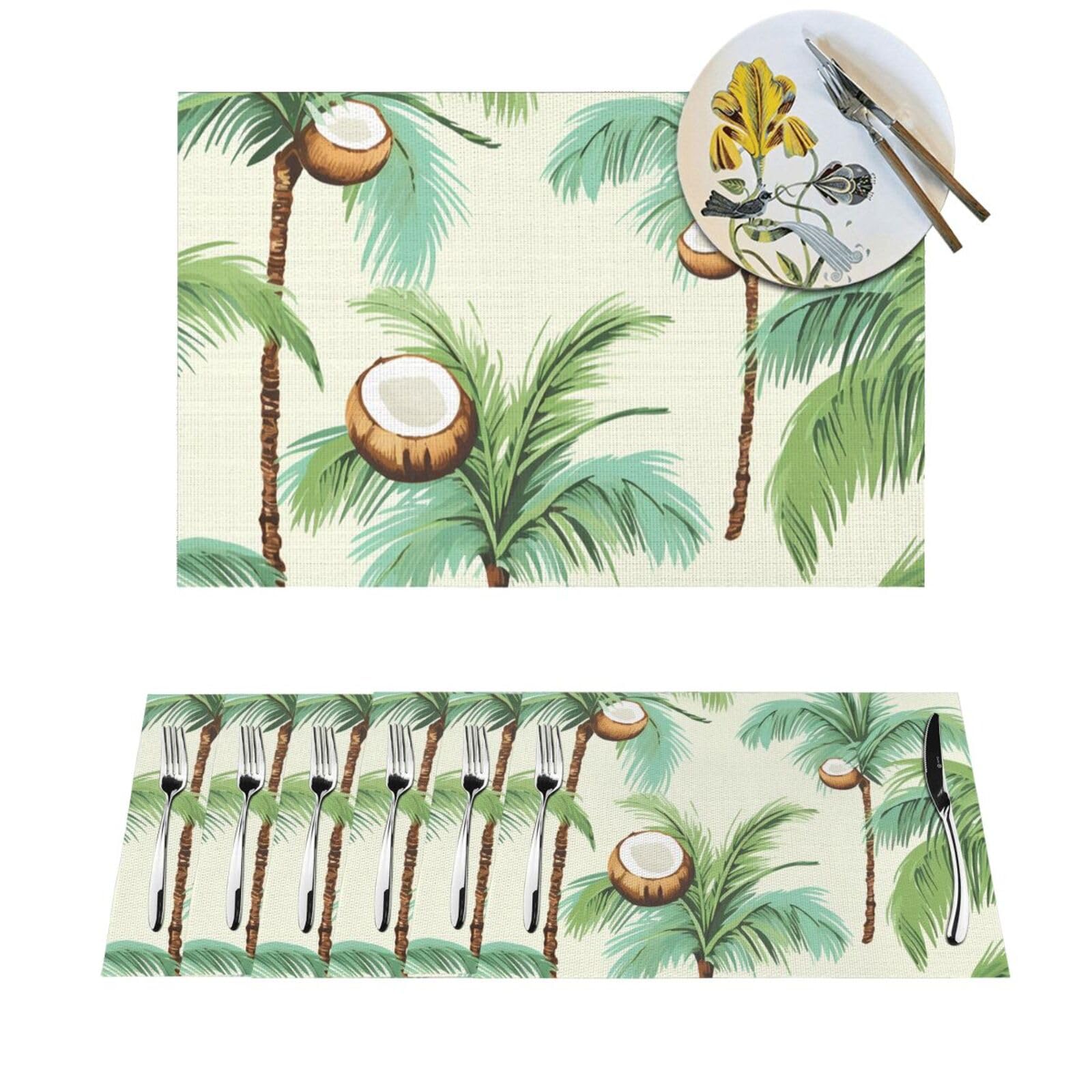 Sets de table tissés en PVC lavables pour repas en intérieur et extérieur