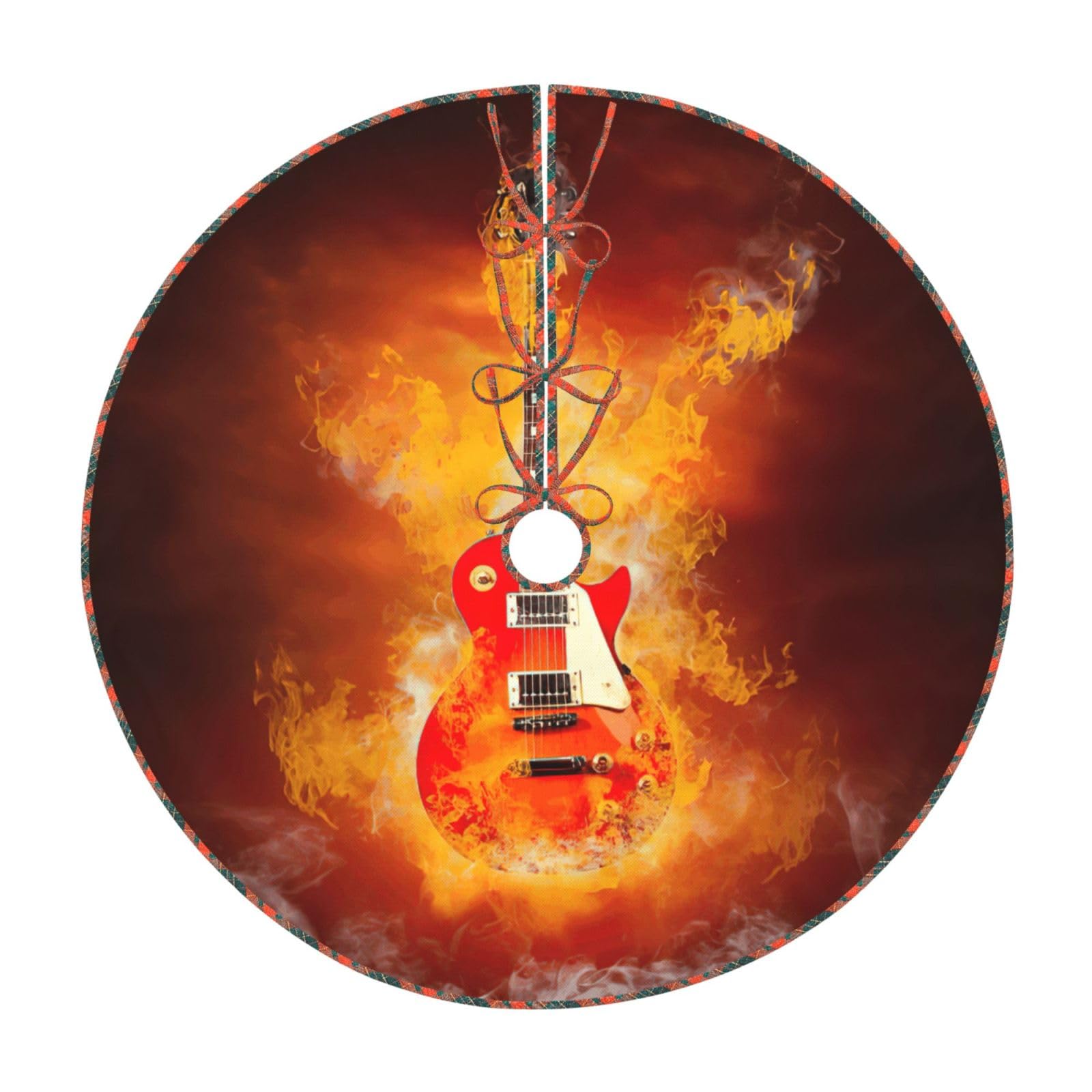 Jupe de sapin classique guitare rock, le cadeau idéal pour décorer le Noël des musiciens