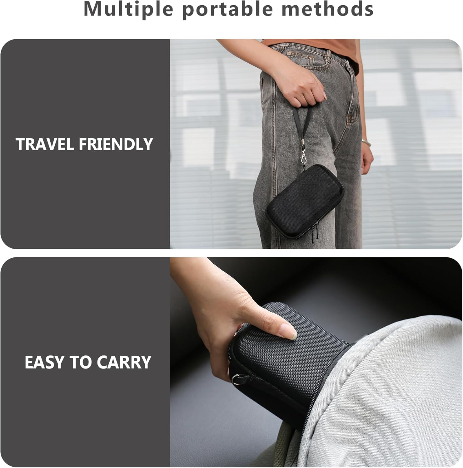 Carrying Case for Sony RX100 VII/ RX100 VI/ RX100 V/ RX100 IV/ RX100 III Premium Compact Camera, Storage Holder Travel Bag with Zipper Mesh Pocket for Charging Cable, USB Card, Black - Image 6