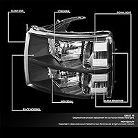 Vista 2 de DNA Motoring HL-OH-CSIL07-BK-CL1 Par de faros delanteros con carcasa negra compatibles con Silverado 1500 de 07-13 / Modelos Silverado 2500 3500 &