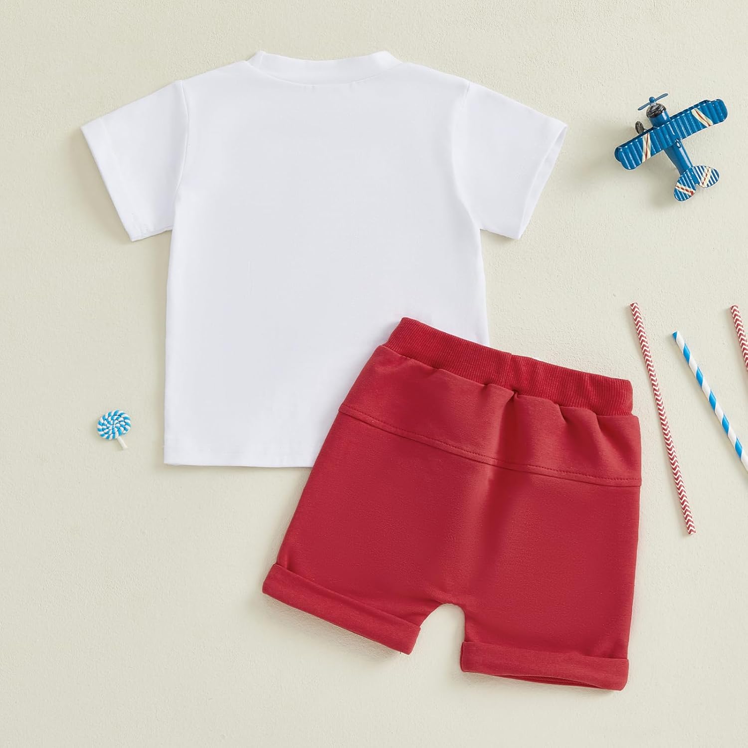 Toddler Baby Boy 4th of July Outfit Embroidery Short Sleeve T-Shirt and Shorts Set Infant Independence Day Clothes - Image 4