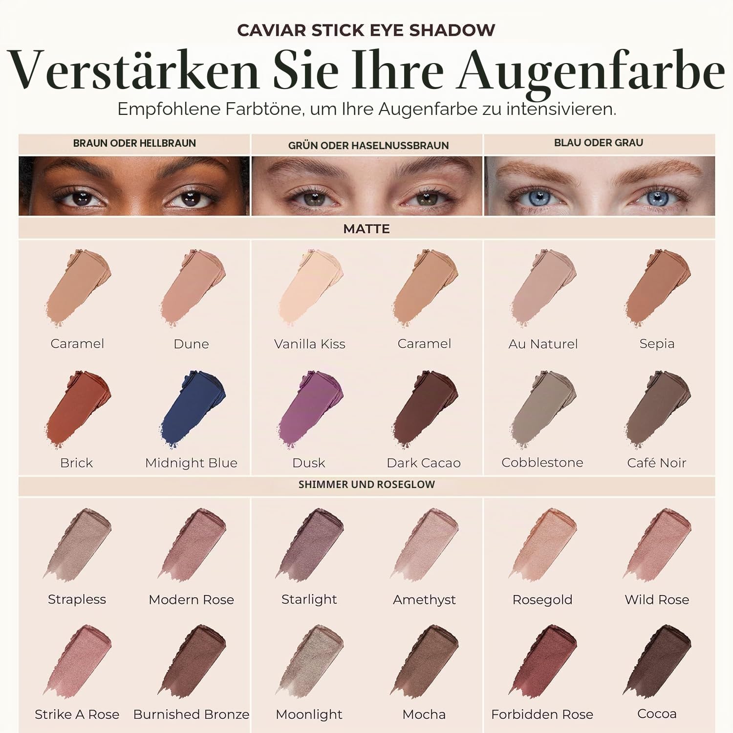 Laura Mercier Caviar Stick Cream Eyeshadow - Schimmerndes Finish, 24 Stunden Halt, langanhaltend, intensive Farbe, leicht zu verblenden und aufzutragen, wasserfest, mit Hyaluronsäure