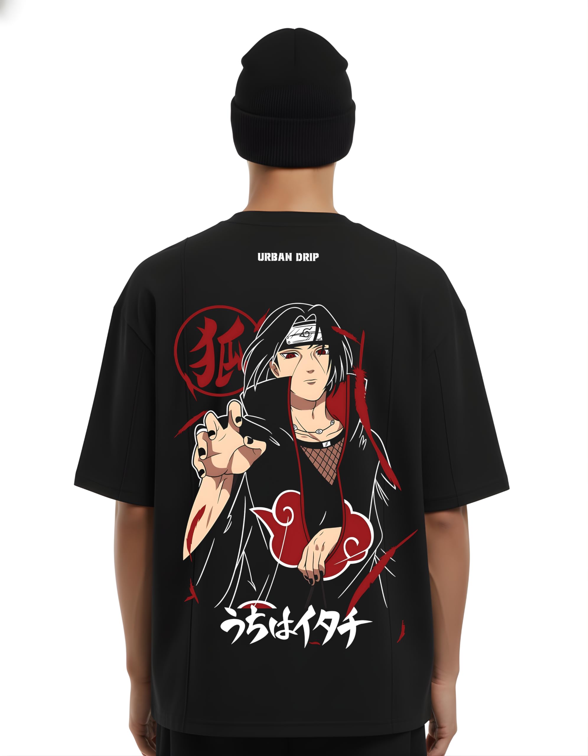 urban drip Itachi Uchiha Oversized Anime T-Shirt for Men | Premium Cotton Streetwear | Drop Shoulder Fit-picture-12