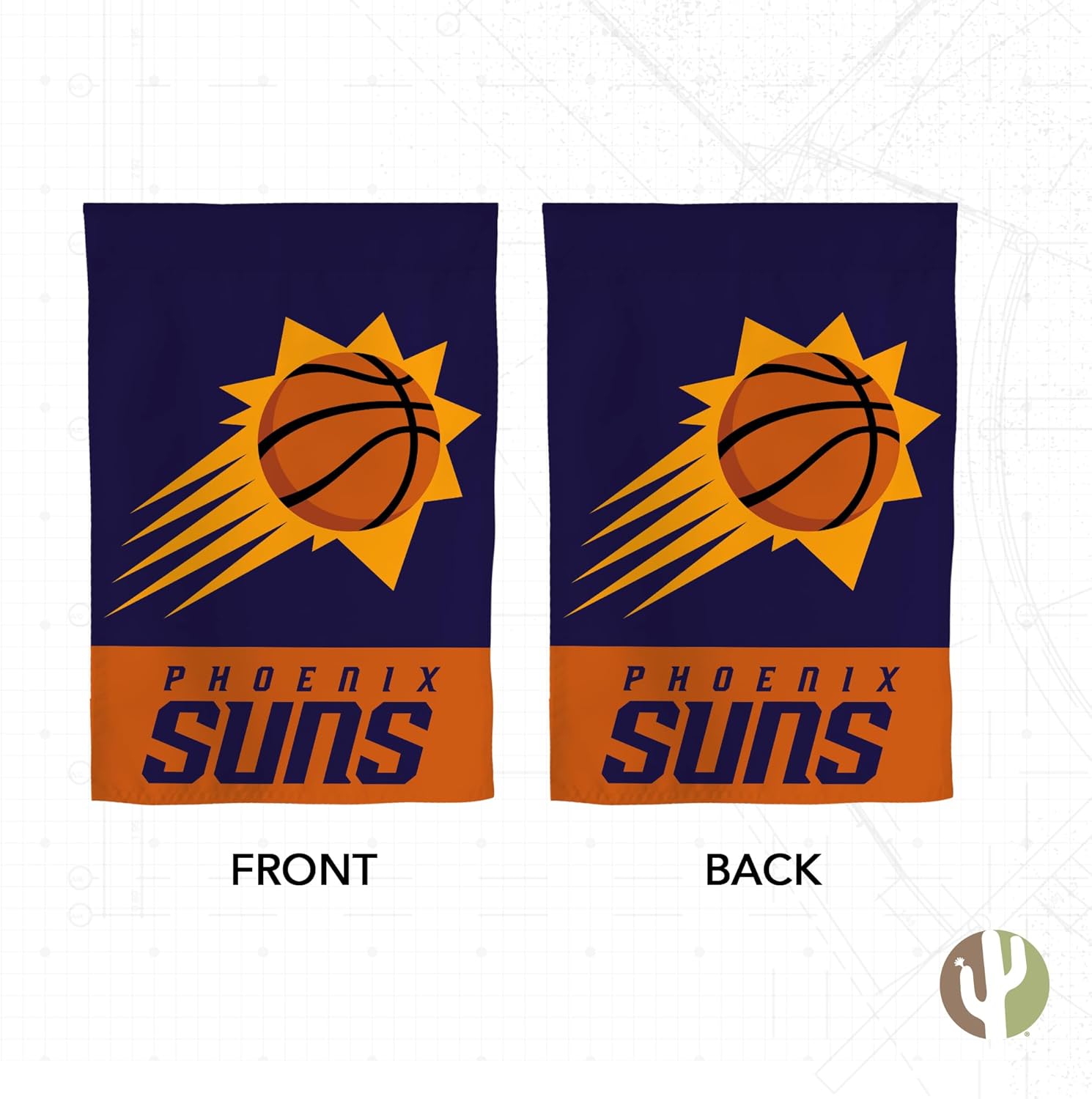 Desert Cactus Phoenix Suns PS Garden Flag – 19 x 12 inch NBA Phoenix Suns Team Banner, For Outdoor Display and Events (Design B) - Image 2