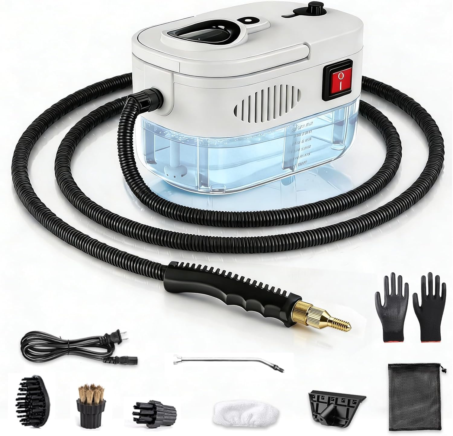 Steam Cleaner, 6-Level Adjustable Portable Steamer Handheld, Fast Heat-Up, 1.2LTank, Steamer Cleaning with 8 pcs Accessories for Home Dirt, Grease, Grout, Tile,Floor, Car, Carpet