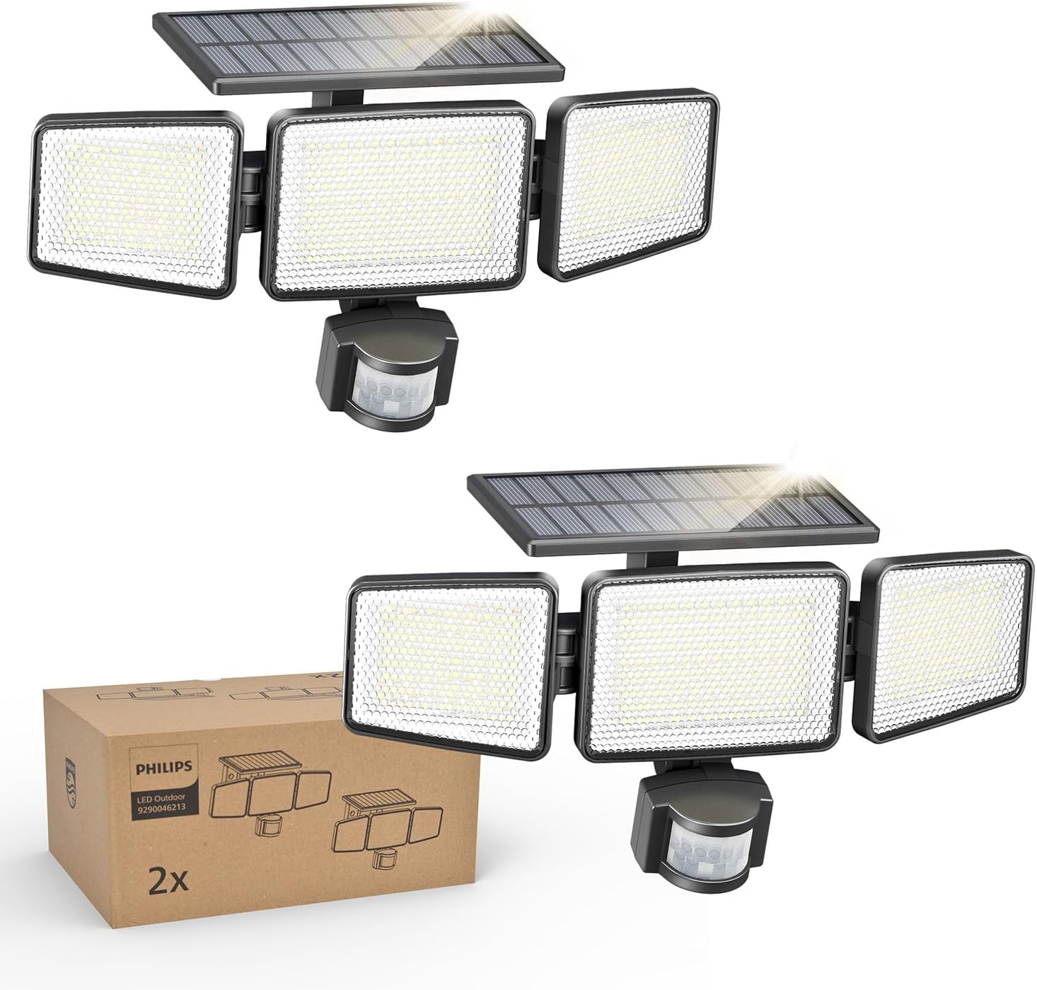 Sunforce 82153 150-LED Triple Head Solar Motion Light, 1000 Lumen ...