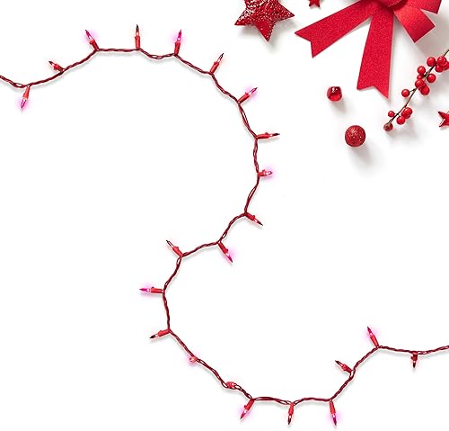 Miniatura 3 de Northlight Juego de mini luces rojas y rosas para el día de San Valentín 50 unidades alambre rojo de 10 pies