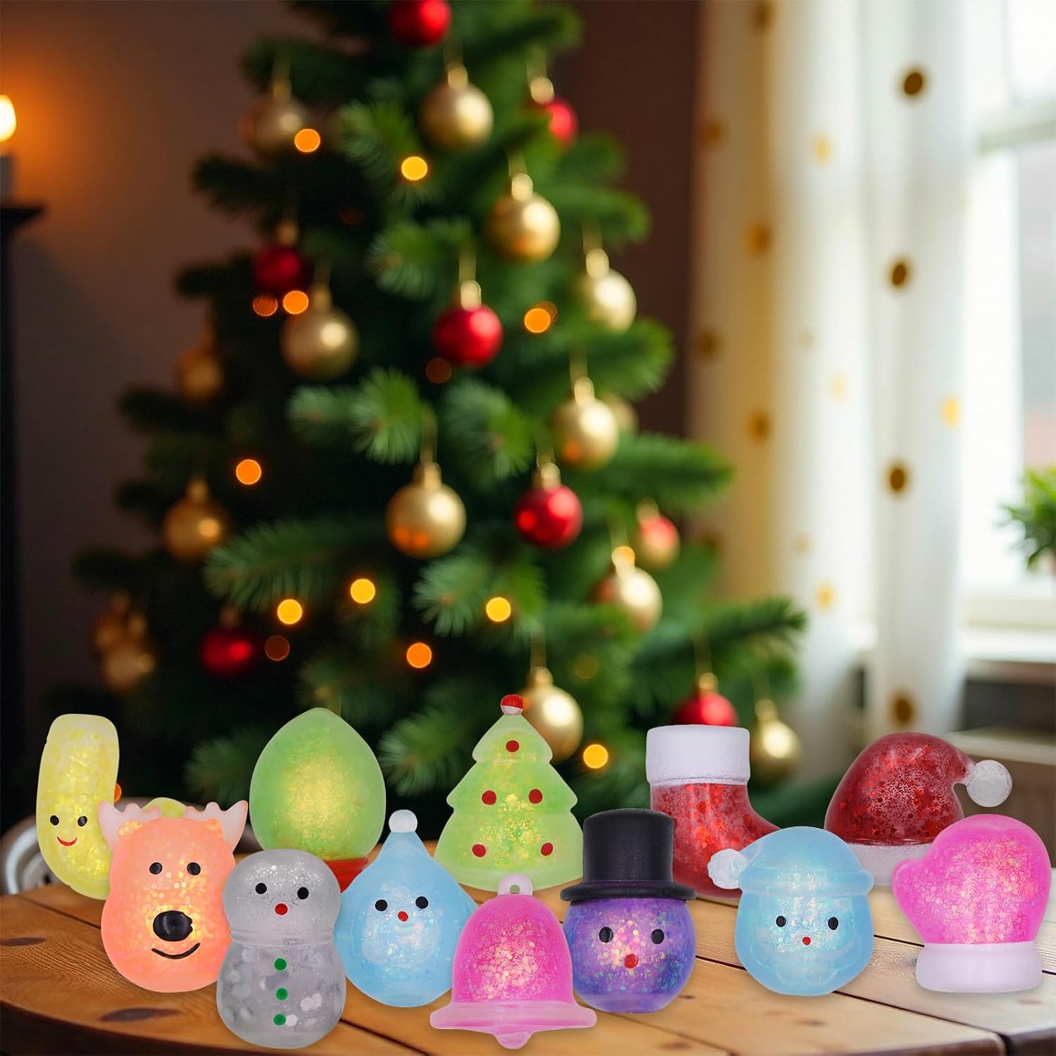 12 Pack Christmas Squeeze Toys Squishy Stress Ball Fidget Toys for Kids Girls Boys Christmas Stocking Stuffers Party Favors Gifts - Image 6