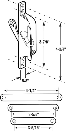 Miniatura 2 de Slide-Co 171398 Jalousie Operador, reversible, con tres brazos de eslabones, acabado de aluminio (paquete individual)