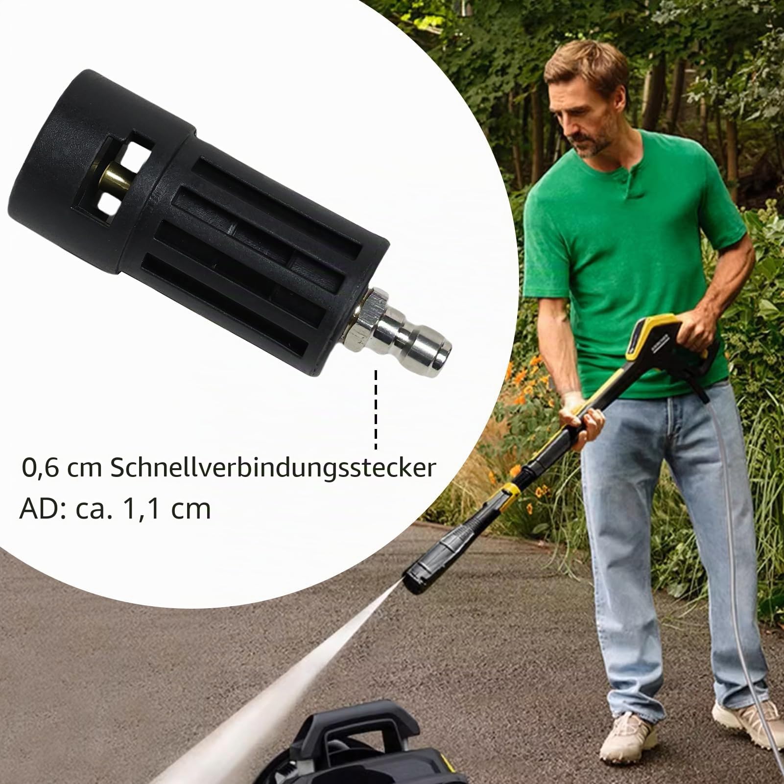 Hochdruckreiniger-Adapter kompatibel mit Kärcher K1-K7 1/4 Zoll Bajonett-Schnellanschluss für Hochdruckreiniger-Zubehör und Schläuche kompatibel mit Parkside Nilfisk Lavor STIHL (Black2)