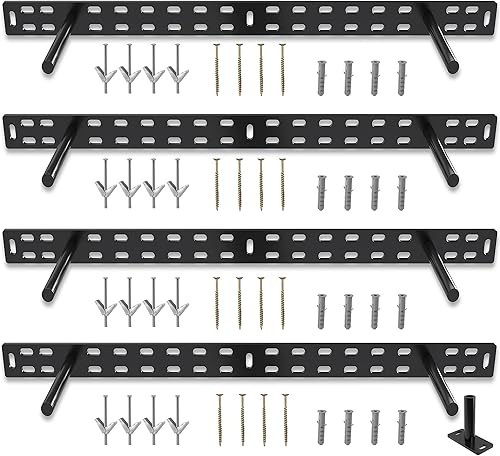 Soporte de estante flotante resistente de 4 x 22 pulgadas - Soporte de estantes de pared largos, accesorios de estante flotante ocultos, soportes de